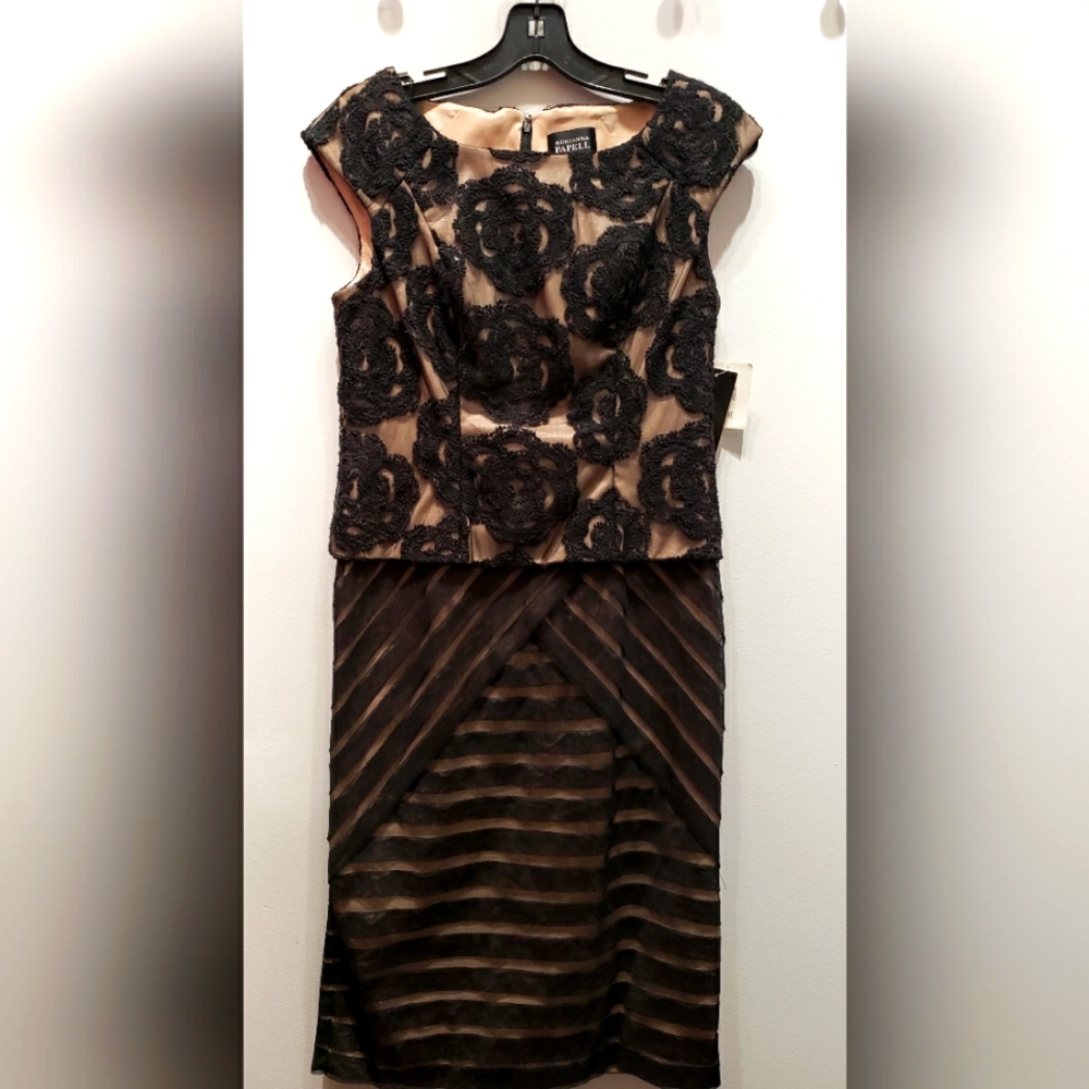 ADRIANNA PAPELL Dress, Size 4, Black, Fully Lined